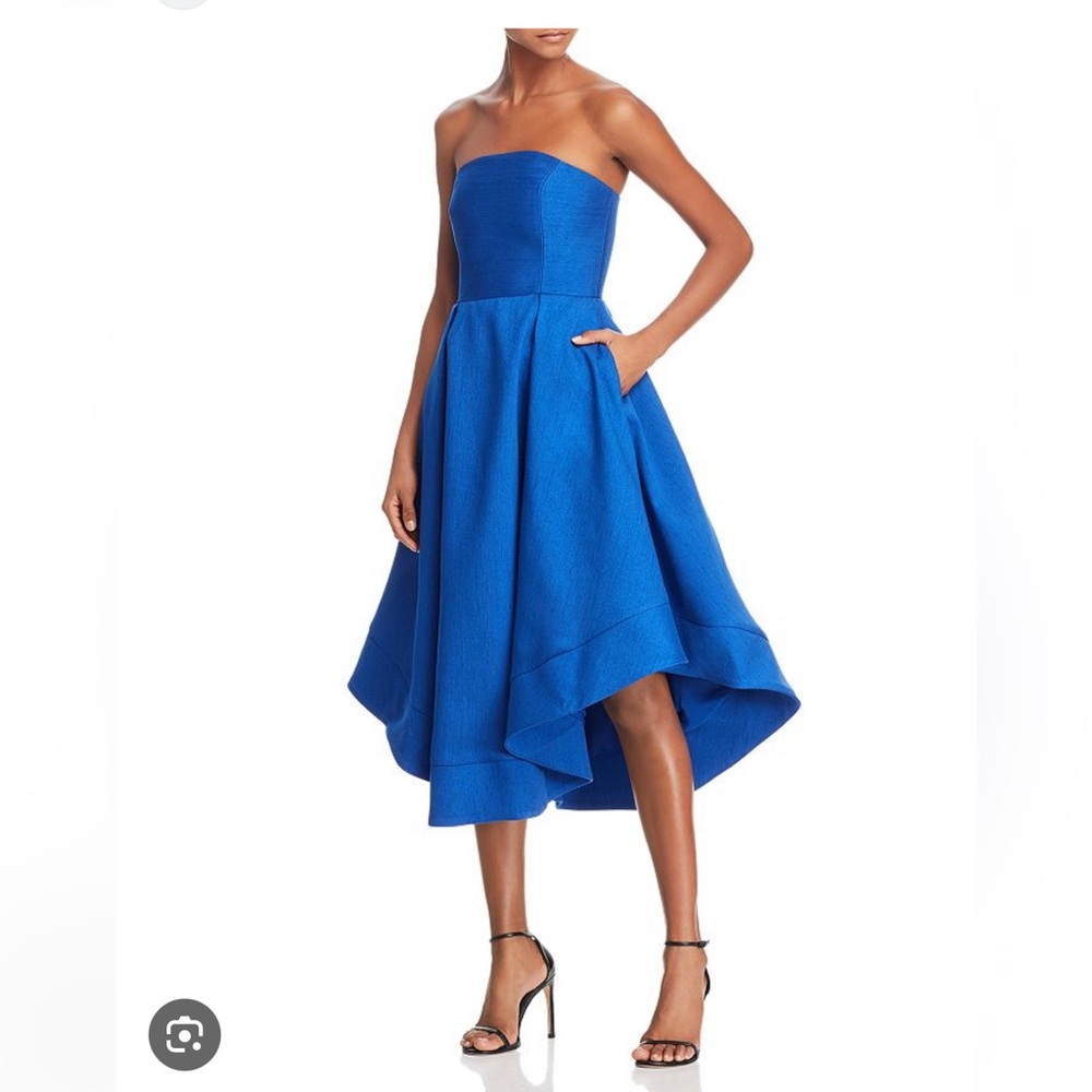 C/MEO Asymmetrical Bandeau Dress in Royal Blue